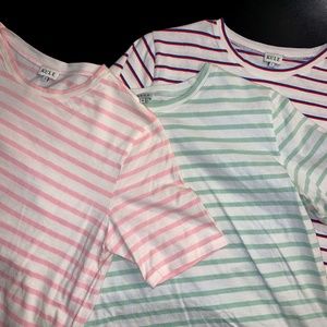 3 Kule Stripped T-Shirts - Pink, Green, and Multi